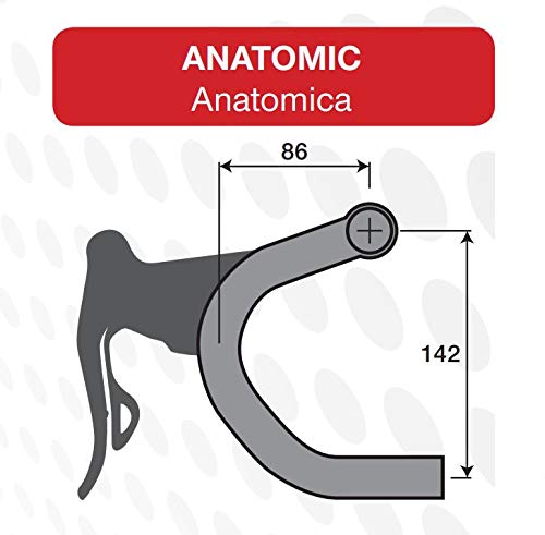 Deda Elementi Zero100 Anatomic Manillar, Unisex Adulto, Negro, 44 cm