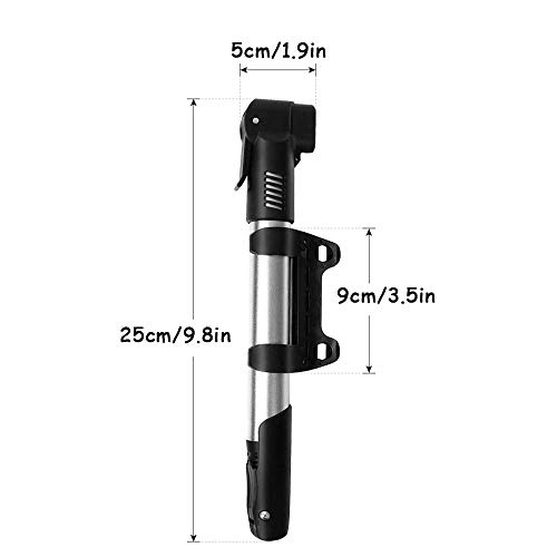 Deer Platz Mini Bomba de Bicicleta, Bomba de Aire de Bicicleta, para Bicicleta Presión máxima 120 PSI / 8 Bar con Mini Bombas para Bicicleta de Carretera, Bicicleta de montaña