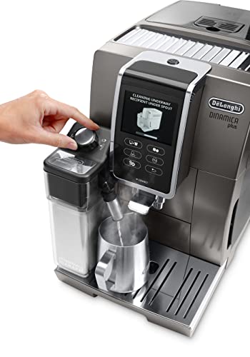 De'Longhi Perfetto Dinamica Plus, Máquina Automática de Café en Grano, Cappuccino, Espresso, ECAM370.95.T, Titanio