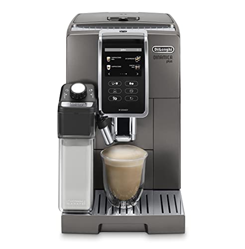 De'Longhi Perfetto Dinamica Plus, Máquina Automática de Café en Grano, Cappuccino, Espresso, ECAM370.95.T, Titanio