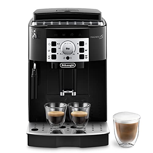 De'Longhi Perfetto Magnifica S - Cafetera Superautomática con 15 Bares de Presión, para Espresso y Cappuccino, 13 Programas Ajustables, Sistema de Auto-limpieza, ECAM 22.110.B, Negra 35 x 24 x 43 cm