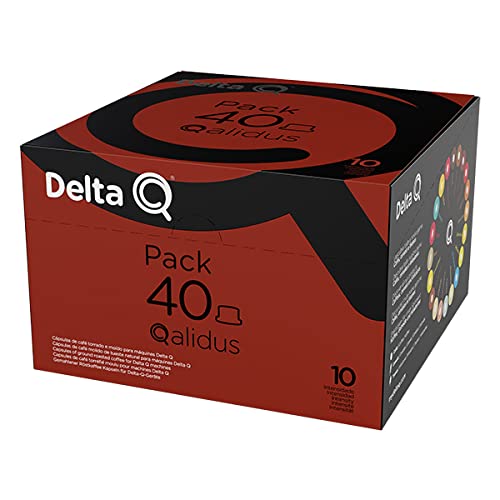 Delta Q Qalidus- Pack Cápsulas Intensidad 10/15 - Café Molido De Tueste Natural Con Mezcla De Orígenes De Angola, Camerún Y Honduras- Para Sistema Q, Notas De Caramelo, 40 Unidad