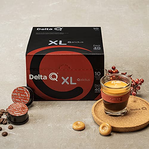 Delta Q Qalidus- Pack Cápsulas Intensidad 10/15 - Café Molido De Tueste Natural Con Mezcla De Orígenes De Angola, Camerún Y Honduras- Para Sistema Q, Notas De Caramelo, 40 Unidad