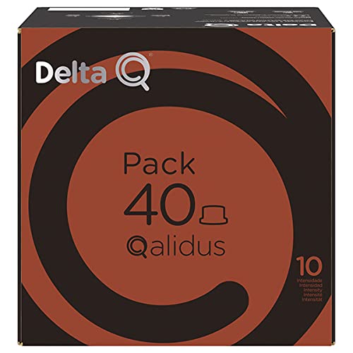 Delta Q Qalidus- Pack Cápsulas Intensidad 10/15 - Café Molido De Tueste Natural Con Mezcla De Orígenes De Angola, Camerún Y Honduras- Para Sistema Q, Notas De Caramelo, 40 Unidad