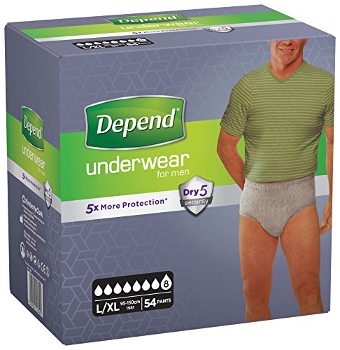 Depend Ropa interior absorbente Absorción Super Talla L/XL Hombre - 54 unidades