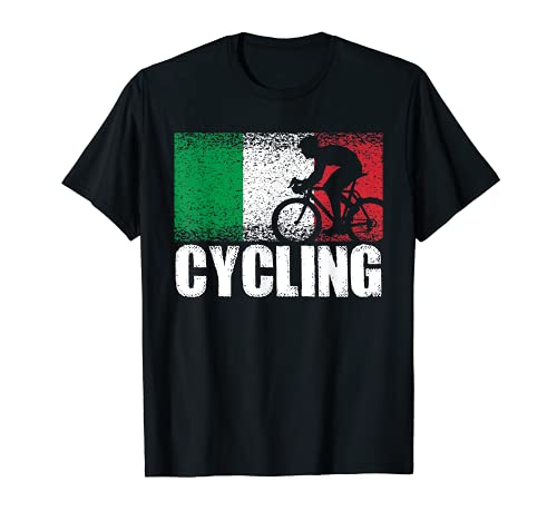 Deporte ciclista, bandera de Italia, ciclista italiano de Camiseta