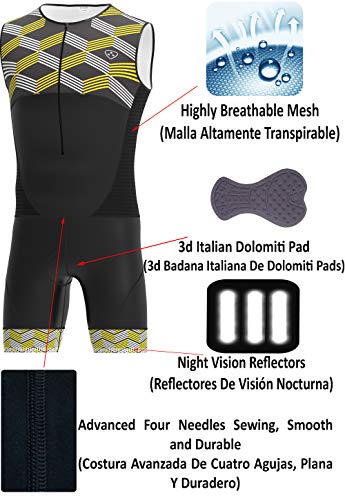 Deportes Hera - Maillot TRIATLÓN, Ropa TRIATLÓN, TRITRAJE, Mono TRIATLÓN, Ropa Ciclismo (amarillo-01, XL)