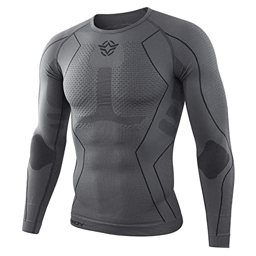 Deportes Ropa Interior Térmica Aire Libre Base Layer Thermo Function Ropa Deportiva De Invierno para Running Ciclismo Esquí (Gris,M)