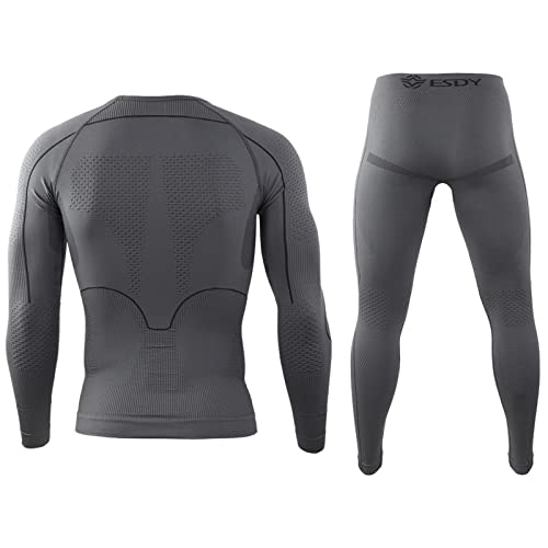 Deportes Ropa Interior Térmica Aire Libre Base Layer Thermo Function Ropa Deportiva De Invierno para Running Ciclismo Esquí (Gris,M)