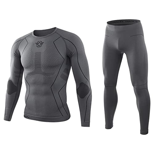 Deportes Ropa Interior Térmica Aire Libre Base Layer Thermo Function Ropa Deportiva De Invierno para Running Ciclismo Esquí (Gris,M)