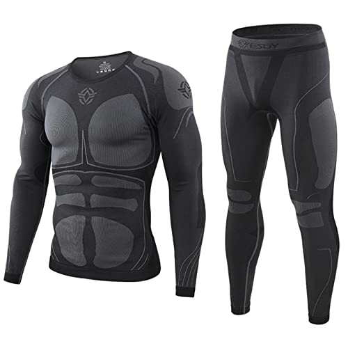 Deportes Ropa Interior Térmica Aire Libre Base Layer Thermo Function Ropa Deportiva De Invierno para Running Ciclismo Esquí (Negro,M)