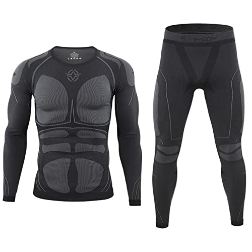 Deportes Ropa Interior Térmica Aire Libre Base Layer Thermo Function Ropa Deportiva De Invierno para Running Ciclismo Esquí (Negro,M)