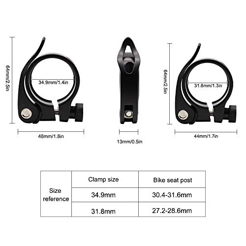 Derbway Abrazadera para sillín de Bicicleta, Abrazadera de Liberación Rápida de Aleación de Aluminio para Tija de Asiento de 27,2/31,6mm (31,8mm)