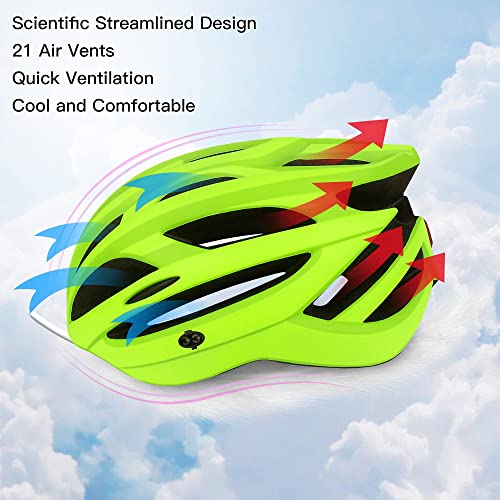 DesignSter Casco Bicicleta-Certificación CE y UKCA Unisex Adulto Unisexo Ajustable con Visera y Forro Desmontable Especializado para Ciclismo de Montaña Motocicleta（Amarillo）