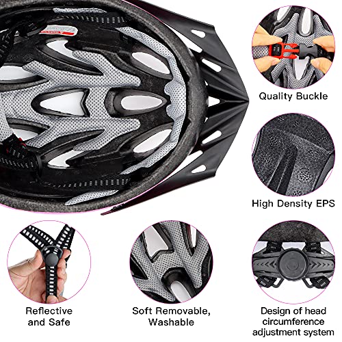 DesignSter Casco Bicicleta Unisex Adulto Unisexo Ajustable 57-63 cm con Visera y Forro Desmontable Especializado para Ciclismo de Montaña Motocicleta