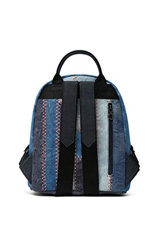 Desigual Medium, Denim Backpack Mujer, Azul
