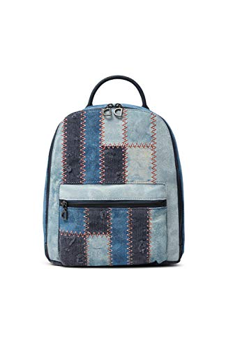 Desigual Medium, Denim Backpack Mujer, Azul