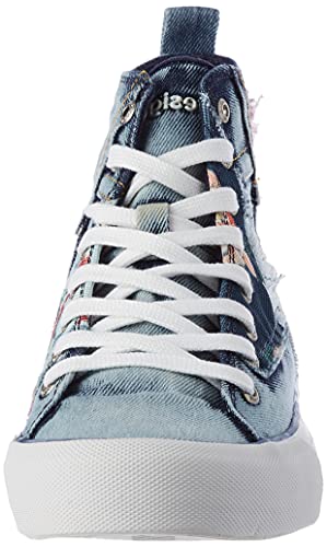 Desigual Shoes_Beta_Denim Patch, Zapatillas Mujer, Azul, 40 EU