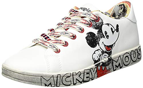 Desigual Shoes_Cosmic_Mickey, Zapatillas Mujer, Blanco, 37 EU