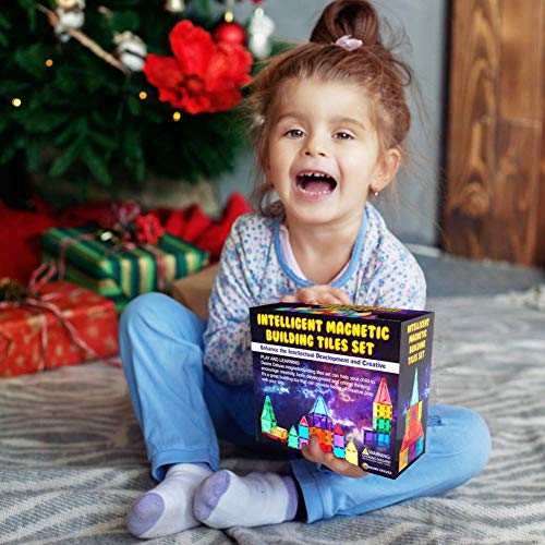 Desire Deluxe kit Bloques de Construcción Magnéticos 3D para Niños y Niñas de 3 4 5 6 y 7 Años - Juguete Educativo con Figuras Geométricas para Desarrollar la Creatividad de sus Pequeños - 57 piezas