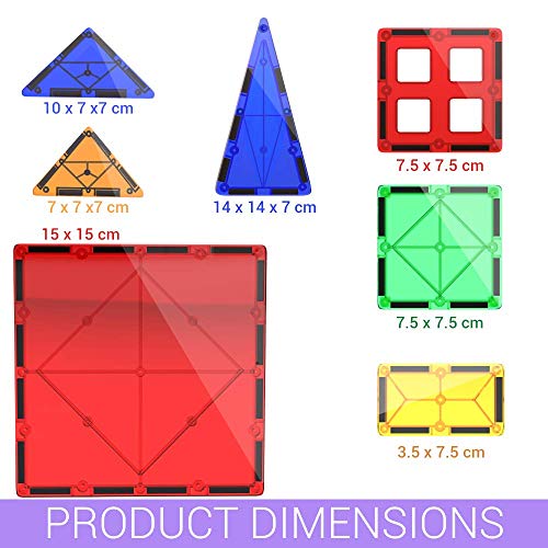 Desire Deluxe Kit Bloques de Construcción Magnéticos 3D para Niños y Niñas de 3 4 5 6 y 7 Años - Juguete Educativo con Figuras Geométricas para Desarrollar la Creatividad de Sus Pequeños - 47 Piezas