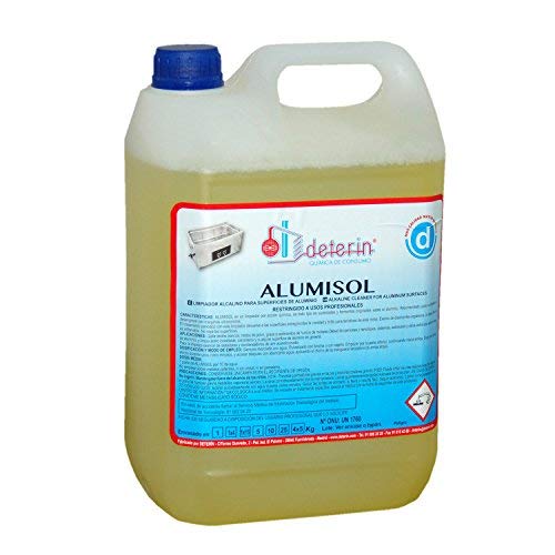 DETERIN, S.A. Alumisol detergente Limpiador ultrasonidos Especialmente formulado para desengrasar, Restaurar y potenciar el Brillo Natural de Las Piezas de Aluminio y Acero del automóvil.