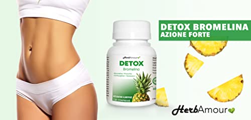 DETOX BROMELINA | Quema Grasas Adelgazante Muy Rápido Y Efectivo Para Mujer I 120 Comprimidos De Alta Dosis Con Bromelina E Hinojo I Potentes Cápsulas Quemagrasas Para Retención De Líquidos