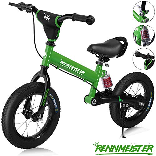 Deuba Bicicleta de Equilibrio Rennmeister para niños sin Pedales a Partir de 3 años con neumáticos de Aire Freno Rosa 12 Pulgadas