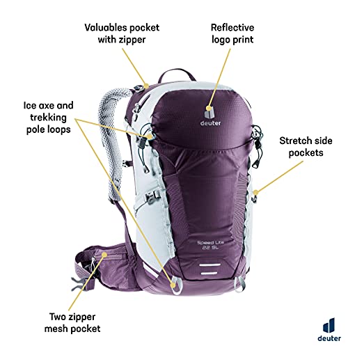 Deuter Speed Lite 22 SL Mochila de Senderismo, Women's, Plum-Tin, 22 L