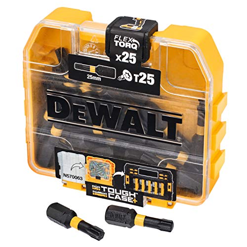 DeWalt DT70558T-QZ - Maletín pequeño de puntas de impacto de torsión - 25 x T25 25mm - Para atornillador