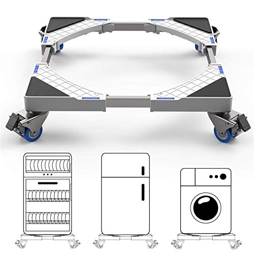 DEWEL Base Lavadora Rueda Soporte Nevera Ajustable 44.8 a 69 cm Soporta 100kg