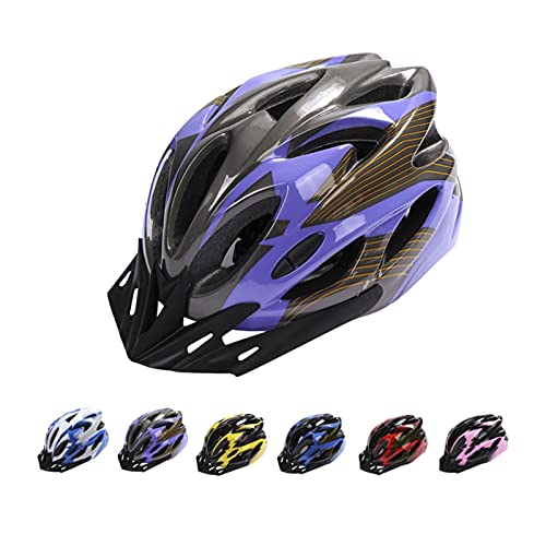 Deyiis Casco de bicicleta, Montaña Casco de Bicicleta para Adultos Ajustable con Visera Desmontable para Bicicleta MTB City Specialized Casco de Bicicleta Todoterreno para Hombres y Mujeres Lila