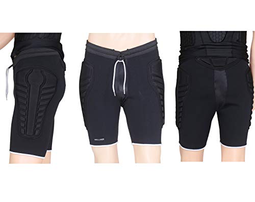 dgyao 3d – los hombres de compresión acolchado pantalones cortos pantalones cortos de protección mejor para snowboard, baloncesto, fútbol, hockey, ciclismo y deportes de contacto