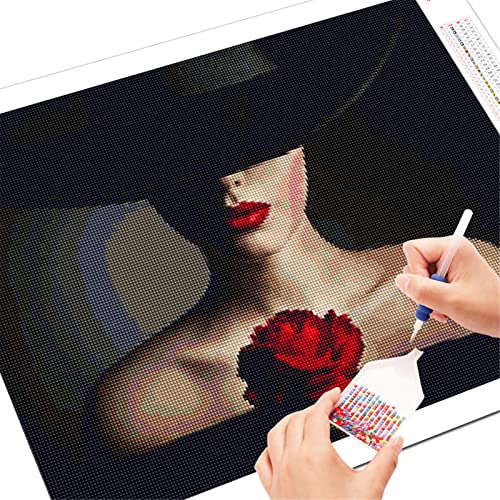 Diamond Painting, Navidad santa Cuadros Diamantes 5D, DIY Pintura Diamante Kit Completo Punto de Cruz Bordado Diamante Lienzo Mosaico Art Manualidades, Decor de Paredes Regalos Round Drill,80x100cm