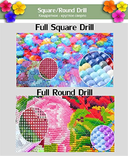 Diamond Painting, Navidad santa Cuadros Diamantes 5D, DIY Pintura Diamante Kit Completo Punto de Cruz Bordado Diamante Lienzo Mosaico Art Manualidades, Decor de Paredes Regalos Round Drill,80x100cm