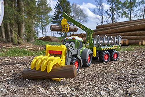 Dickie Toys- Tractor Forestal de Juguete 65cm fendt con Remolque, Multicolor (204119001)