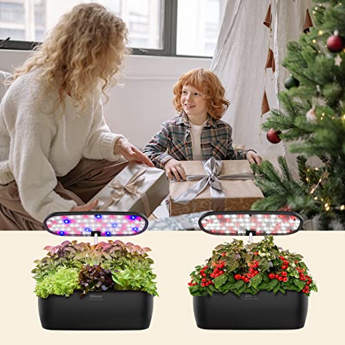 Diivoo Smart Garden Huerto de Interior, Sistema de Cultivo Hidropónico con luz de Invernadero LED, Jardín Interior Inteligentes con Temporizador, Altura Austable, 12 pods