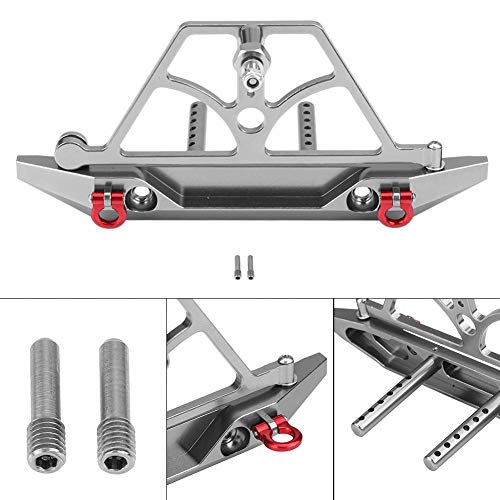 Dilwe Parachoques Trasero del Coche RC, Parachoques Trasero Metal con Portaequipajes de Repuesto para SCX10 Control Remoto Crawler Piezas de Accesorios