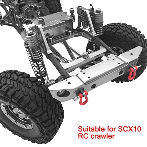 Dilwe Parachoques Trasero del Coche RC, Parachoques Trasero Metal con Portaequipajes de Repuesto para SCX10 Control Remoto Crawler Piezas de Accesorios