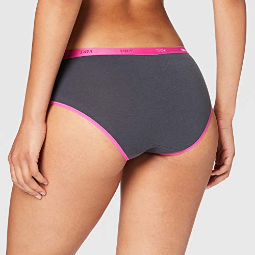 Dim Boxer Les Pockets X3 Ropa Interior, Meringue Rose/Dark Grey/Nacre, Large (Pack de 3) para Mujer