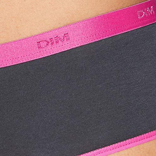 Dim Boxer Les Pockets X3 Ropa Interior, Meringue Rose/Dark Grey/Nacre, Large (Pack de 3) para Mujer