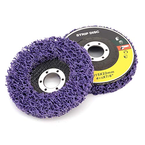 DingGreat Disco de extracción de óxido para rueda de polivinílico para amoladora de ángulo, herramienta de limpieza de pintura de rueda abrasiva, paquete de 5 unidades, color morado