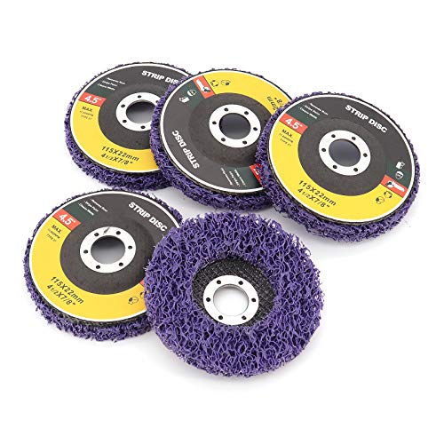 DingGreat Disco de extracción de óxido para rueda de polivinílico para amoladora de ángulo, herramienta de limpieza de pintura de rueda abrasiva, paquete de 5 unidades, color morado