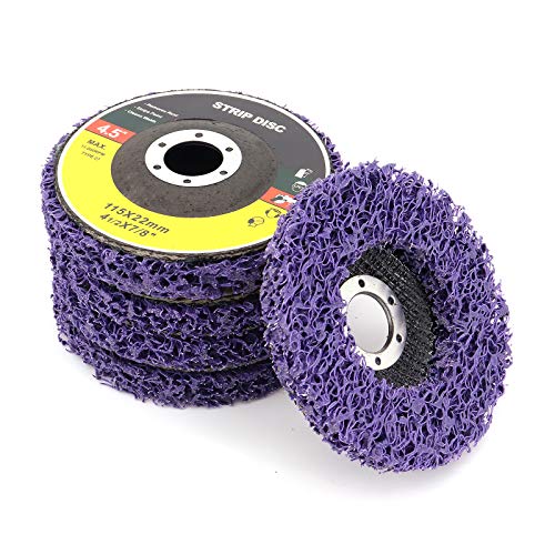 DingGreat Disco de extracción de óxido para rueda de polivinílico para amoladora de ángulo, herramienta de limpieza de pintura de rueda abrasiva, paquete de 5 unidades, color morado