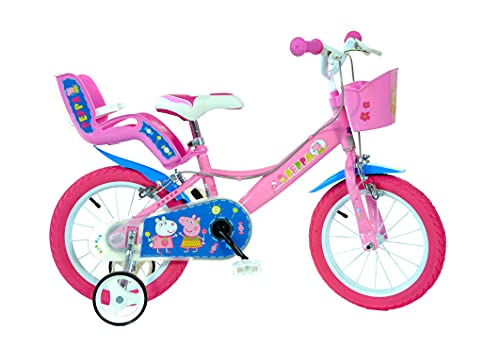 Dino Bikes 144R-PIG Peppa Pig Buscando a Dory Bicycle, Bicicleta para niños, Color Rosa