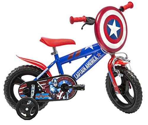 Dino Bikes 412UL-CA Marvel Captain America Bicicleta para niños, Color Rojo