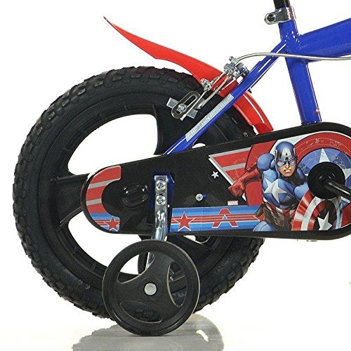 Dino Bikes 416u-ca 16-Inch Captain America Bicycle Bicicleta para niños, Infantil, Rojo, 89 cm × 17.2 cm × 55.6 cm