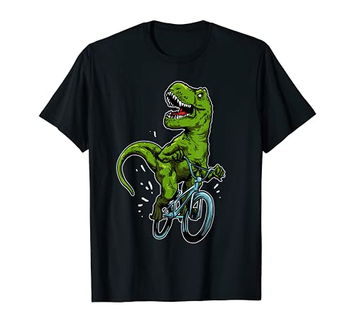 Dino En Bicicleta De Montaña BMX Amante Del T-Rex Bicicleta Camiseta