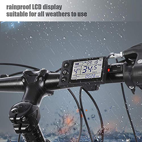 Dioche Controlador de Velocidad del Motor del Cepillo, Kit de Controlador sin Escobillas de Panel de Pantalla LCD Impermeable 24V-48V para Bicicleta Eléctrica Scooter(24V/36V 350W)