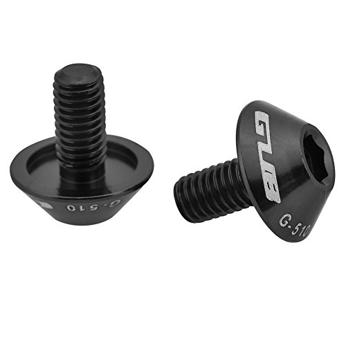 Dioche Tornillos de Rotor de Bicicleta, GUB G-510 2Pcs M5 * 12mm Bicicleta Bicicleta Botella de Agua Titular de la Jaula Soporte Tornillos (Negro)